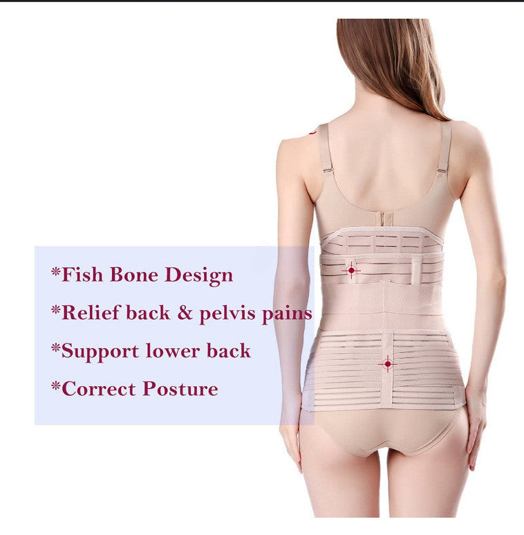 Postpartum breathable three-piece plastic belt