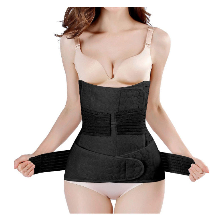 Postpartum breathable three-piece plastic belt