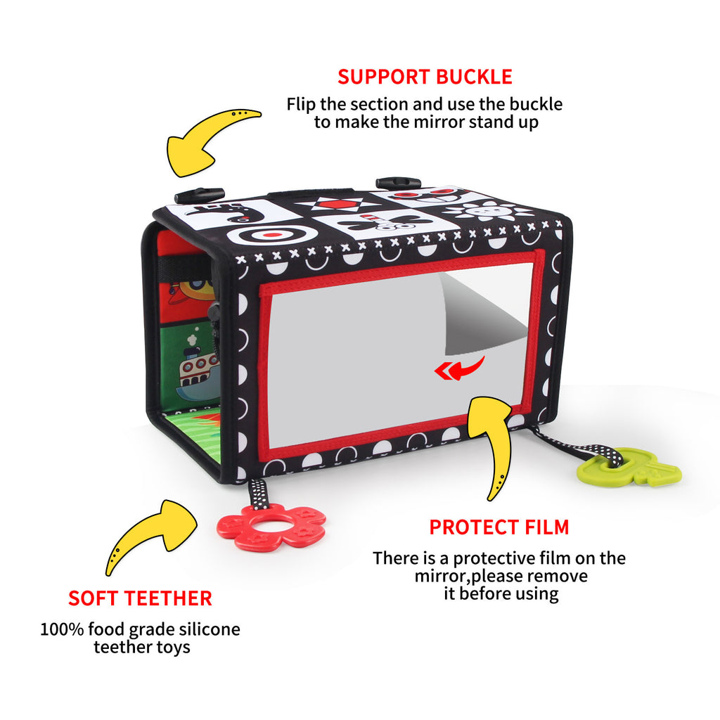 Baby Mirror Cloth Book Four Folding